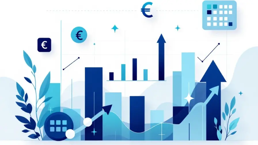 Professionele dashboard met blauwe grafieken, calculators en euro-symbolen voor recruitment data-analyse