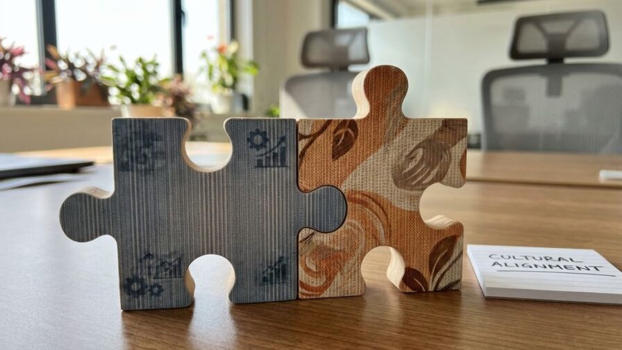 Twee puzzelstukjes die perfect in elkaar passen, één met kantoorpatroon en één met menselijke patronen, symboliseert recruitment.