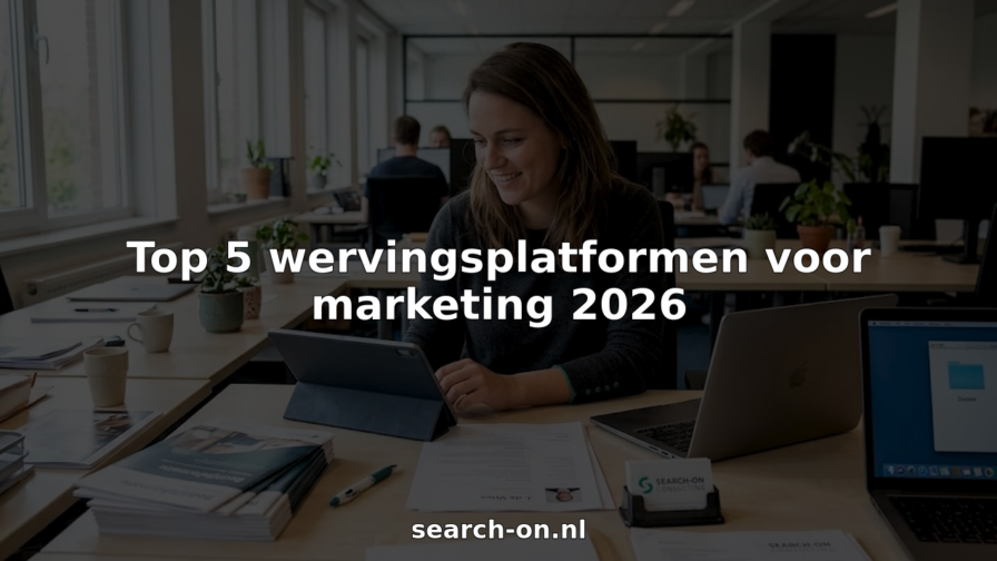 Een recruiter bladert op kantoor door de cv’s van marketingkandidaten.