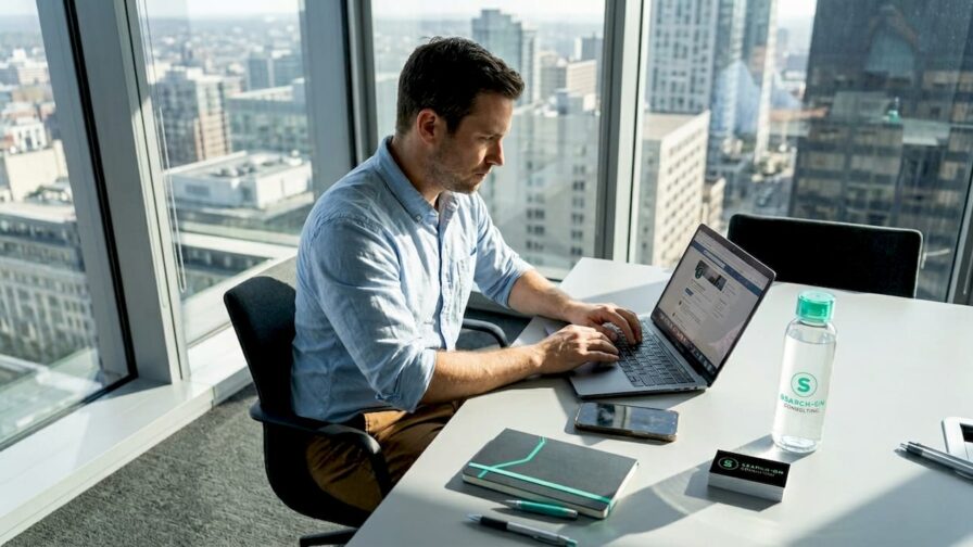 Een recruiter is op zoek naar enthousiaste sales professionals voor het kantoor.