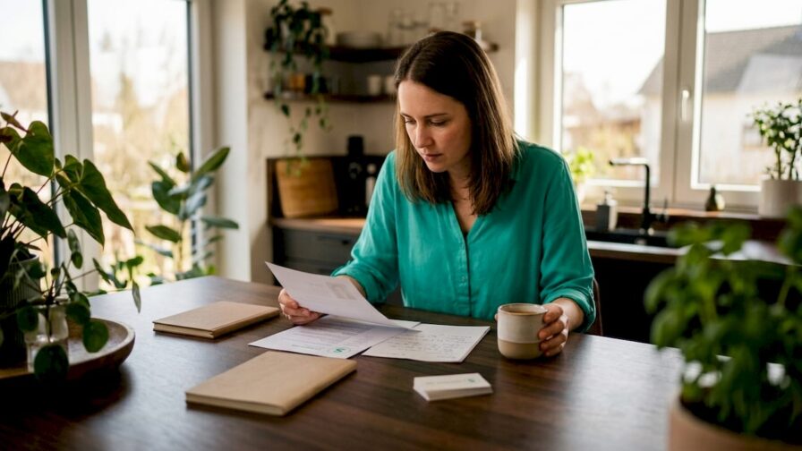 Een recruiter bekijkt aan zijn bureau het cv van een kandidaat voor de functie van social media manager.