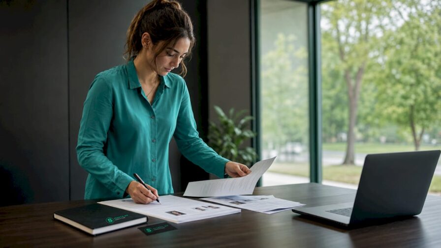 Een recruiter gespecialiseerd in marketing bekijkt de profielen van potentiële kandidaten.
