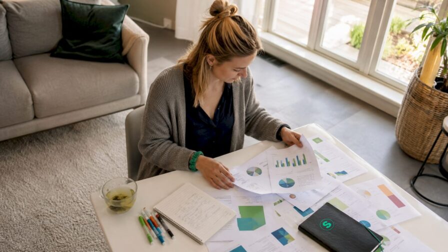 Iemand die marketingcampagnes onder de loep neemt en de bijbehorende documenten kritisch doorneemt.