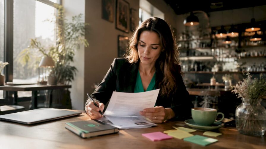 Een recruitment consultant bekijkt en beoordeelt de profielen van potentiële kandidaten.
