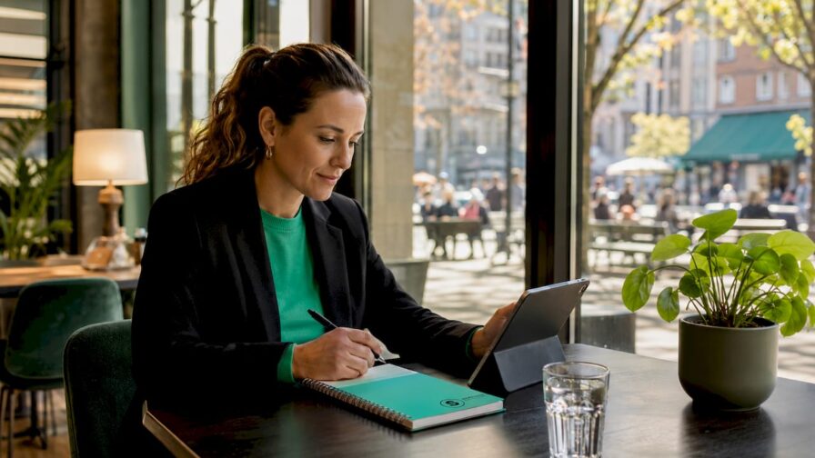 Een marketing recruiter die kandidatenprofielen bekijkt en beoordeelt.
