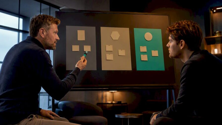 Salesmanager bespreekt samen met een nieuwe medewerker de onboardingdoelen