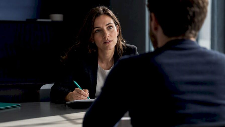 Recruiter voert een gestructureerd salesgesprek