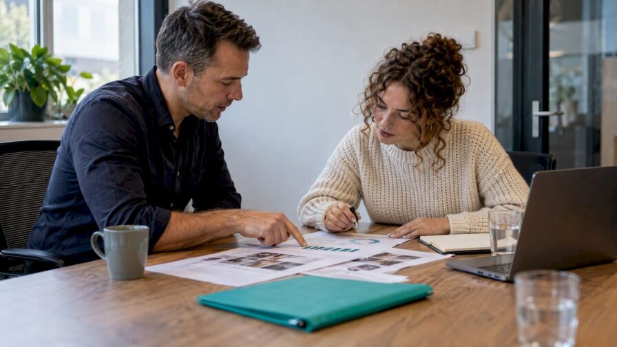 HR-manager en kandidaat evalueren marketingcase